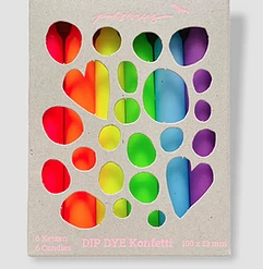 Pink Stories Dip Dye Confetti Candles Rainbow