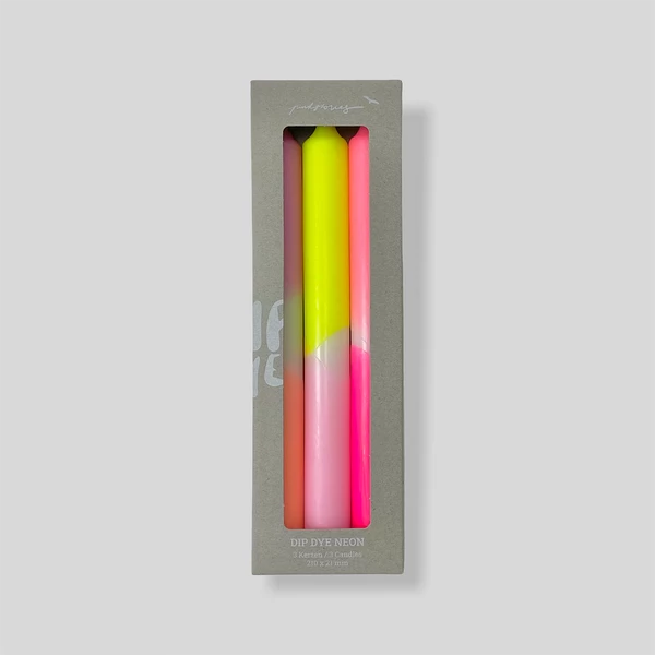 Pink Stories Dip Dye Neon Candles 12 Pink Stories Dip Dye Neon Candles