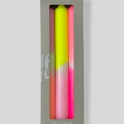 Pink Stories Neon Dip Dye Summer Breeze Dinner Candles