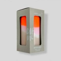 Pink Stories Papaya Rock Pillar Candle