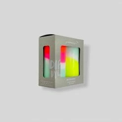 Pink Stories Candles Dip Dye Neon Rainbow Wings Set Of 2