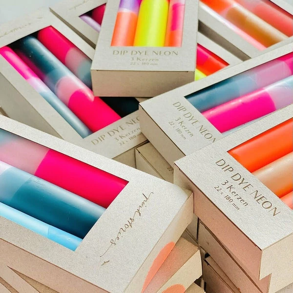 Pink Stories Dip Dye Neon Candles 2 Pink Stories Dip Dye Neon Candles