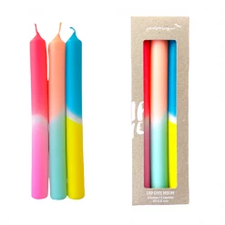 Pink Stories Neon Dip Dye Dinner Candles 2022