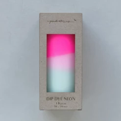 Pink Stories Neon Dip Dye Pillar Candle