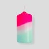 Pink Stories Dip Dyed Pillar Candles Peppermint Tower