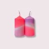 Pink Stories Dip Dye Neon Pillar Candles - Set Of Two - Dirty Cabo