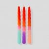 Pink Stories Candles Twist Dip Dye Neon Ice Cream Orange Set Of 3