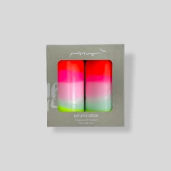 Pink Stories Dip Dye Neon Candles - Lollipop Twins, Boxed Set Of 2