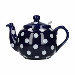 Kitchen Craft London Pottery Farmhouse 4 Cup Teapot Blue With White Spots