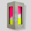 Pink Stories Dip Dye Neon Pillar Candle Sunny Day