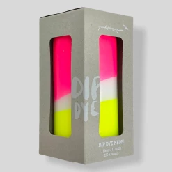 Pink Stories Dip Dye Neon Pillar Candle Sunny Day