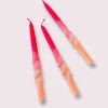Pink Stories Dip Dye Swirl Candles - Flamingo Wedding