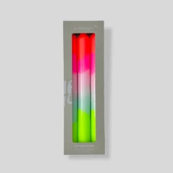 Pink Stories Dip Dye Neon Candles - Lollipop Trees, Boxed Set Of 3