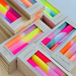Pink Stories Neon Dip Dye Dinner Candles 2022