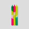 Pink Stories Dip Dye Neon Candles - Green Splash