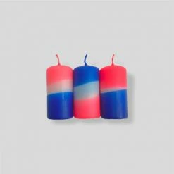 Pink Stories Dip Dye Neon Set Of Three Candles - Moon Dust