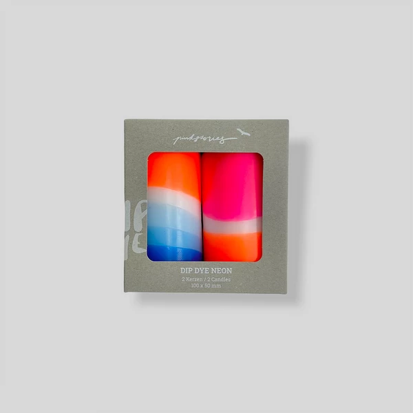 Pink Stories Dip Dye Neon Pillar Candles 7 Pink Stories Dip Dye Neon Pillar Candles