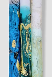 Pink Stories Dip Dye Candles Blue And Green