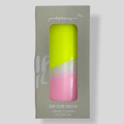 Pink Stories Dip Dye Neon Pillar Candle Vanilla Sky