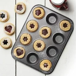 Kitchen Craft Masterclass Crusty Bake Non Stick 12 Hole Shallow Baking Pan