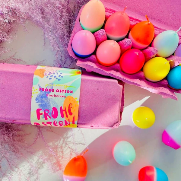 Pink Stories Neon Dip Dye Easter Egg Candles x 10 4 Pink Stories Neon Dip Dye Easter Egg Candles x 10