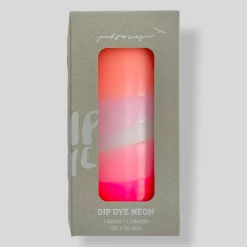 Pink Stories Dip Dye Neon Pillar Candle Flamingo Cake