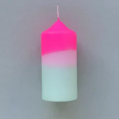 Pink Stories Neon Dip Dye Pillar Candle