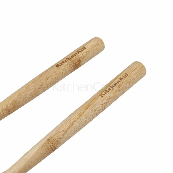 Kitchen Craft Kitchenaid 30cm Long Bamboo Salad Servers, Fork And Spoon 5 Kitchen Craft Kitchenaid 30cm Long Bamboo Salad Servers, Fork And Spoon