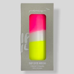 Pink Stories Dip Dye Neon Pillar Candle Sunny Day