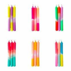 Pink Stories Neon Dip Dye Dinner Candles 2022