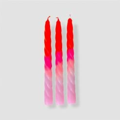Pink Stories Neon Twisted Candles