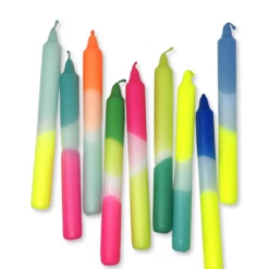 Pink Stories Neon Dip Dye Rainbow Kisses Candle Sticks