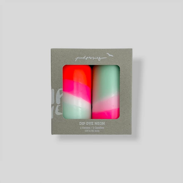 Pink Stories Dip Dye Neon Pillar Candles 6 Pink Stories Dip Dye Neon Pillar Candles