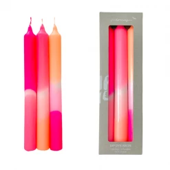 Pink Stories Neon Dip Dye Dinner Candles 2022