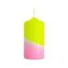Pink Stories Vanilla Sky Neon Dip Dye Pillar Candle