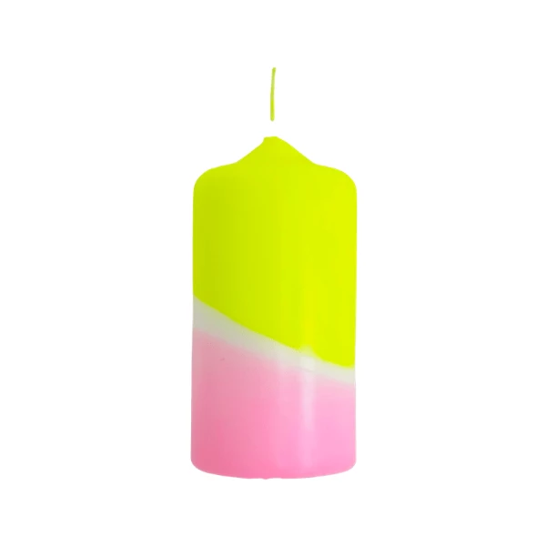 Pink Stories Vanilla Sky Neon Dip Dye Pillar Candle 3 Pink Stories Vanilla Sky Neon Dip Dye Pillar Candle