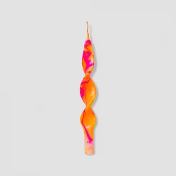Pink Stories Boxed Dip Dye Marble Twisted Candle - Juicy Hurricane