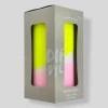Pink Stories Dip Dye Neon Pillar Candle Vanilla Sky