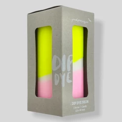 Pink Stories Dip Dye Neon Pillar Candle Vanilla Sky