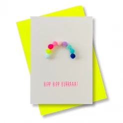 Pink Stories Pom Pom Hip Hip Card