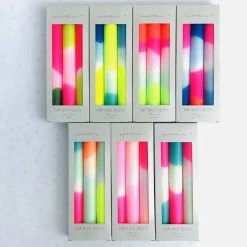Pink Stories Neon Dip Dyed Dining Candles