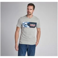 Barbour International Grey Steve McQueen Pinstripe Tee