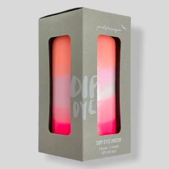 Pink Stories Dip Dye Neon Pillar Candle Flamingo Cake