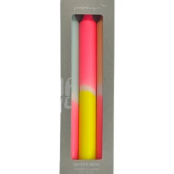 Pink Stories Dip Dye Neon Dinner Candles Sunshine Club