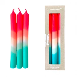 Pink Stories Neon Dip Dye Dinner Candles 2022