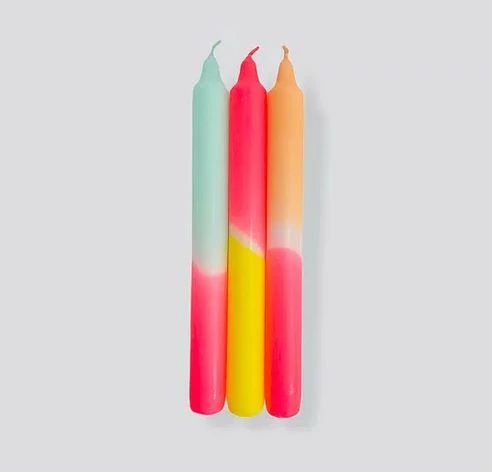 Pink Stories Candles Dip Dye Neon Sunshine Club Set Of 3 3 Pink Stories Candles Dip Dye Neon Sunshine Club Set Of 3
