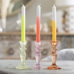 Pink Stories Dip Dye Glitter Neon Dinner Candles