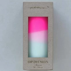 Pink Stories Dip Dye Neon Pillar Candles
