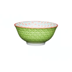 Kitchen Craft Green Geometric Ceramic Bowl