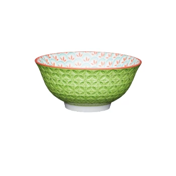 Kitchen Craft Green Geometric Ceramic Bowl 3 Kitchen Craft Green Geometric Ceramic Bowl